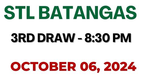 STL Batangas result today live 8:30 PM .